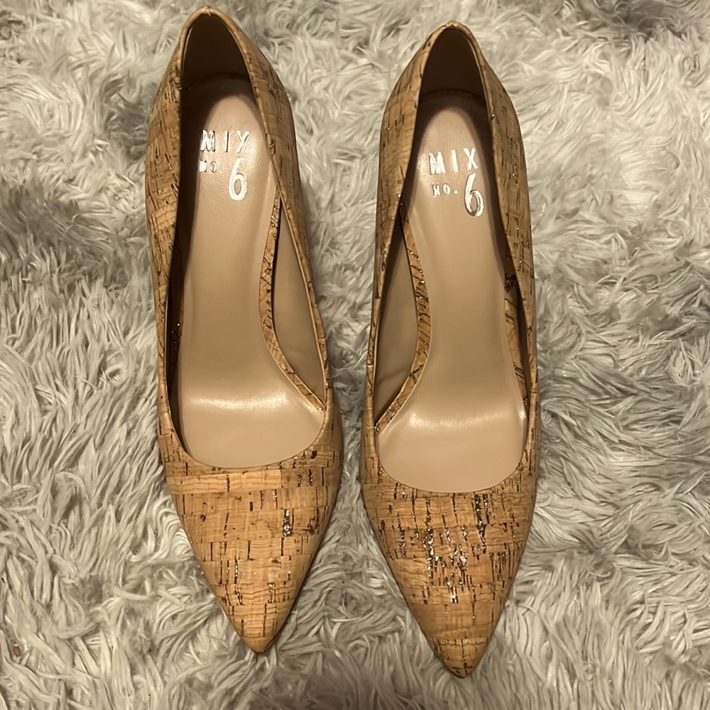 Cork and Silver pumps